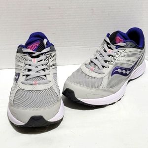SAUCONY Women’s 11W Cohesion Tennis Shoes S10629-4 Gray Navy Purple Sneakers